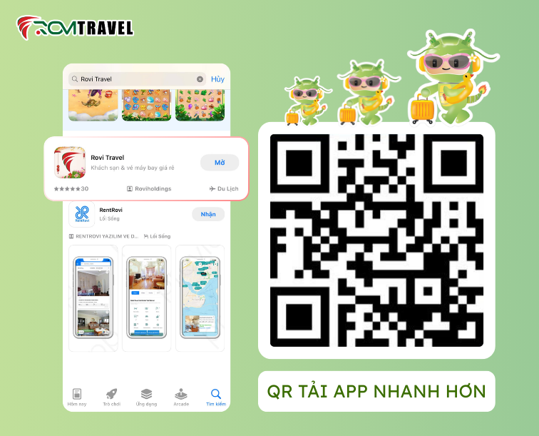 qr tải app rovi travel